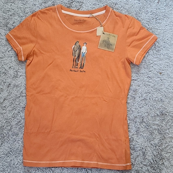 Bit & Bridle short sleeve horse perfect date top - Picture 1 of 4
